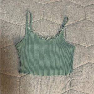 Teal crop tank top
